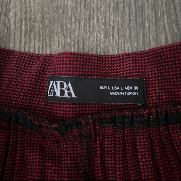 Zara Flared Burgundy Oxblood Shorts Skorts - Picture 5 of 11